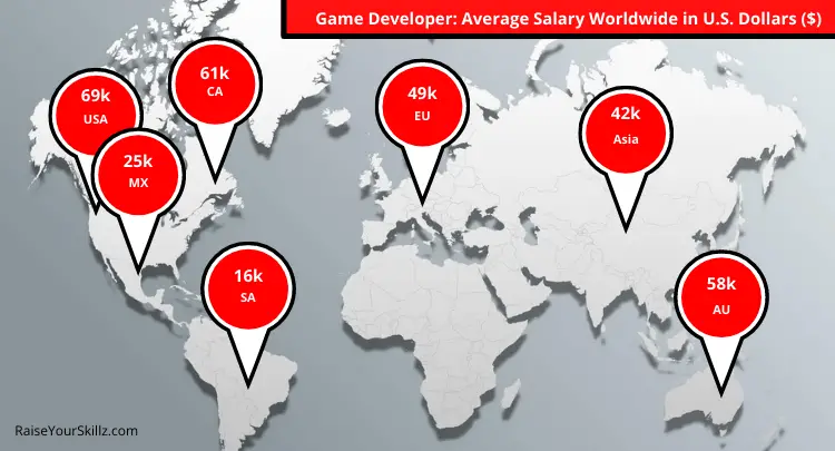 Game Developer World Map with Examples Salary1