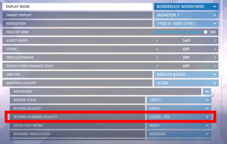 anisotropic filtering overwatch graphics settings